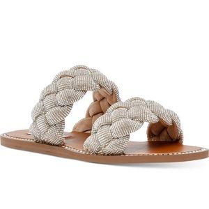 Steve Madden Newbie Braid Rhinestone Sandals Slides